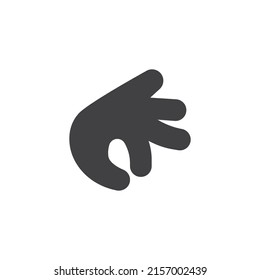 Pinch gesture vector icon. filled flat sign for mobile concept and web design. Hand Sprinkling glyph icon. Symbol, logo illustration. Vector graphics