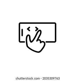 Pinch Out Gesture Hand Technology Gadget Vector Logo Monoline Icon Symbol for Graphic Design UI UX or Website