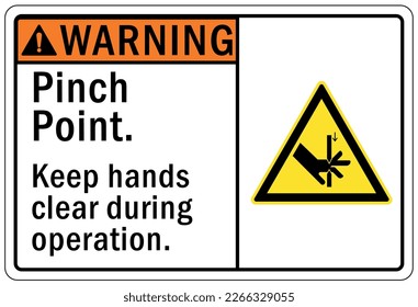 Pinch point hazard sign and labels