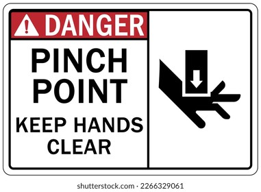 Pinch point hazard sign and labels