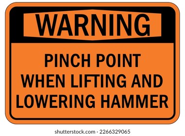 Pinch point hazard sign and labels