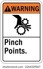 Pinch point hazard sign and labels