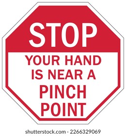 Pinch point hazard sign and labels