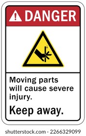 Pinch point hazard sign and labels