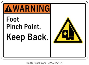 Pinch point hazard sign and labels