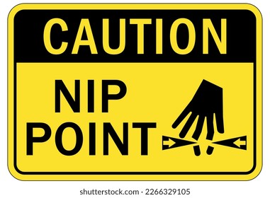 Pinch point hazard sign and labels