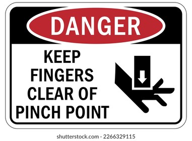 Pinch point hazard sign and labels