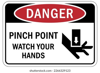 Pinch point hazard sign and labels