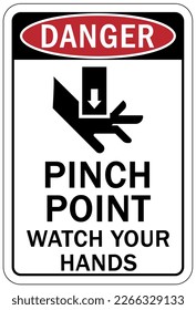 Pinch point hazard sign and labels