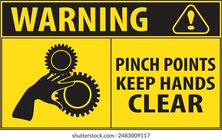 Pinch points industrial safety warning sign notice vector