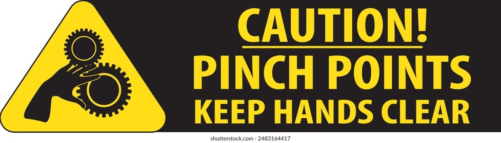 Pinch points industrial safety warning sign notice vector