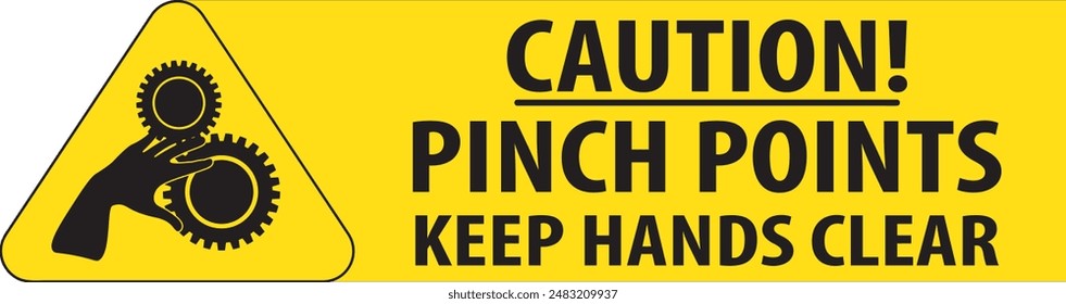 Pinch points industrial safety warning sign notice vector