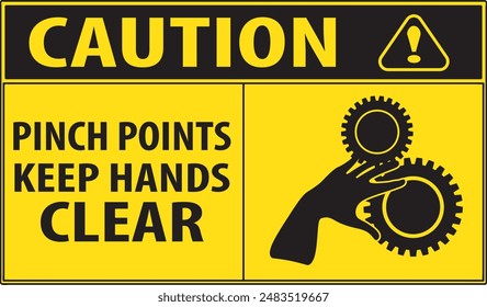 Pinch points industrial safety warning sign notice vector