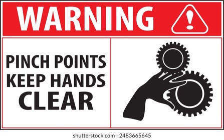 Pinch points industrial safety warning sign notice vector