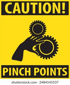 Pinch points industrial safety warning sign notice vector