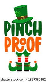 Pinch Proof - divertido diseño de letras inspiradoras del Día de San Patricio para afiches, volantes, camisetas, tarjetas, invitaciones, pegatinas, pancartas, regalos. Pincel pintado a mano caligrafía irlandesa moderna.