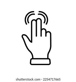 Pinch Screen Gesture. Hand Finger Swipe Line Icon. Rotate on Screen Linear Pictogram. Gesture Slide Outline Icon. Editable Stroke. Isolated Vector Illustration.