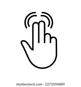 Pinch Screen Gesture. Hand Finger Swipe Line Icon. Rotate on Screen Linear Pictogram. Gesture Slide Outline Icon. Editable Stroke. Isolated Vector Illustration.