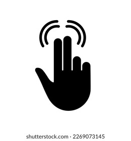 Pinch Screen Gesture Silhouette Icon. Hand Finger Swipe Glyph Pictogram. Rotate on Screen Icon. Gesture Slide Sign. Isolated Vector Illustration.