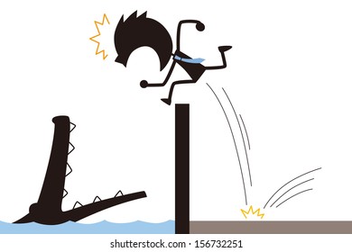 Pinch to which jumped over the wall