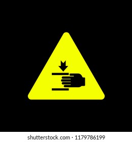 pinched warn sign icon concept.