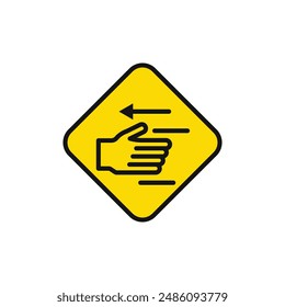 pinched warn sign icon logo sign vector outline