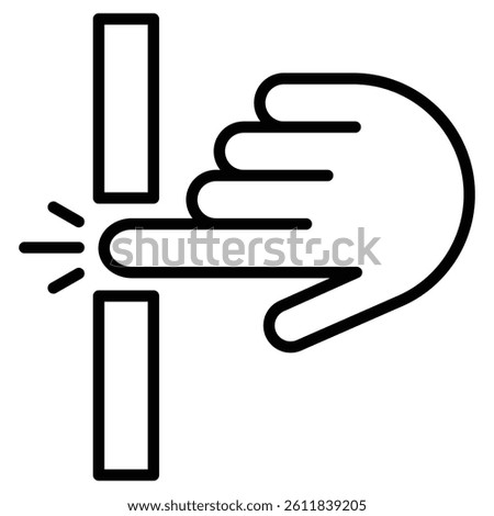 pinched warn sign icon Simple outline vector logo