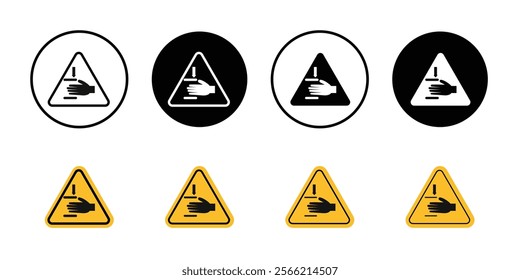 pinched warn sign icon Symbol mark in filled style