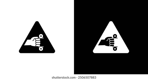 pinched warn sign icon Thin line illustration set