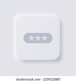 Pincode field box or Password field box, Icon, White Neumorphism soft UI Design for Web design, Application UI and more, Button, Vector.