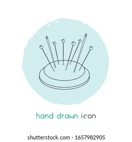 Pincushion icon line element. Vector illustration of pincushion icon line isolated on clean background for your web mobile app logo design.