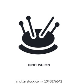 pincushion isolated icon. simple element illustration from sew concept icons. pincushion editable logo sign symbol design on white background. can be use for web and mobile