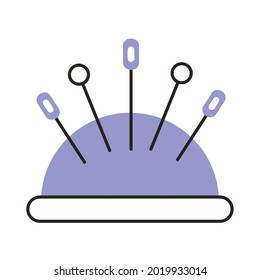 pincushion with pins textile industry