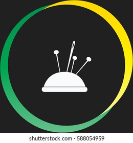 Pincushion with pins vector  icon