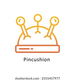 Pincushion Vector Gradient Outline Icon. Eps file 10