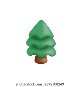 Pine 3d icon vector render illustration template