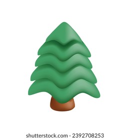 Pine 3d icon vector render illustration template