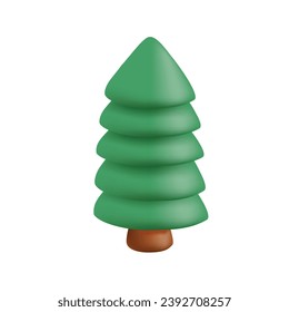 Pine 3d icon vector render illustration template