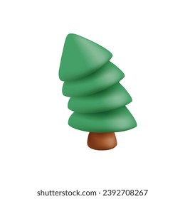 Pine 3d icon vector render illustration template
