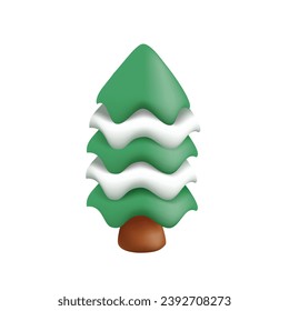 Pine 3d icon vector render illustration template