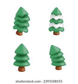Pine 3d icon vector render illustration template