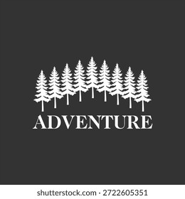 Pine Adventure Concepto Logo Diseño Vector Plantilla
