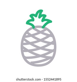 pine apple vector colour line icon