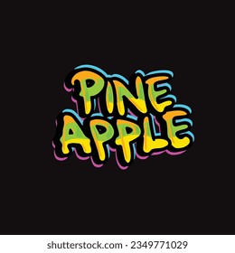 graffiti de arte callejero de palabra de manzana de pino etiquetando en la pared