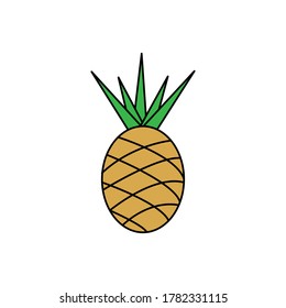 Pine apple.flat vector graphic in white background