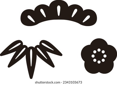 Diseño de "pino, bambú, ciruela" (negro)
