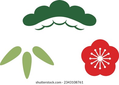 "Pine bamboo plum" design (color)