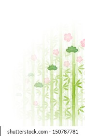 Pine bamboo plum greeting cards background