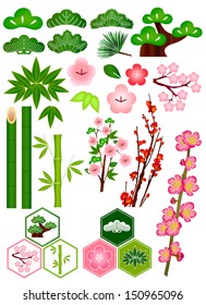 Pine bamboo plum icon