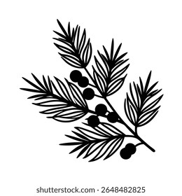 pine branch and berry combination christmas clipar